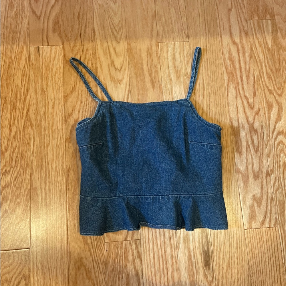 American eagle denim crop top; size XS